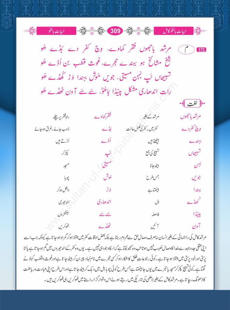 Murshid baajhon Faqr kamaave, wich kufr de budde Hoo