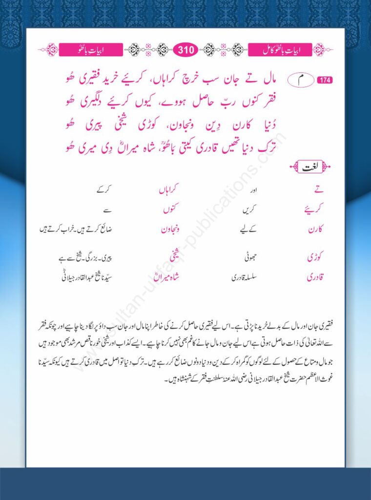 Maal te jaan sab kharch karaahaan, kareeye khareed faqeeree Hoo