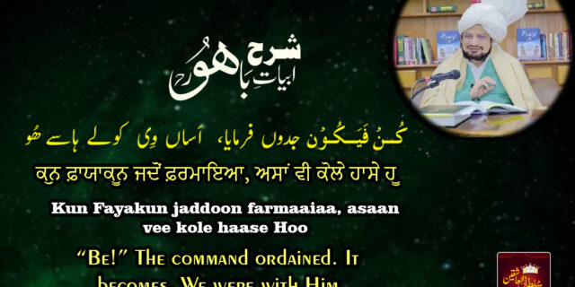کُنْ فَیَکُوْن جدوں فرمایا، اَساں وِی کولے ہاسے ھُو